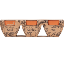 Terracotta 3 herb pot set